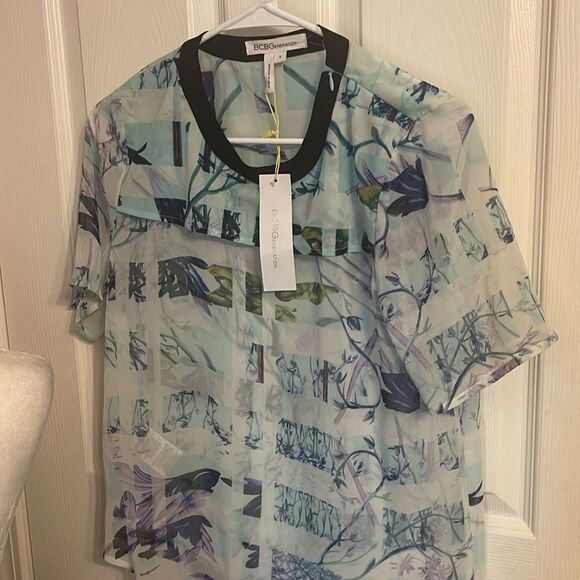 BCBGenerationFloral Sheer  Blouse  NWT  Small - Picture 1 of 11